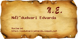 Nádudvari Edvarda névjegykártya